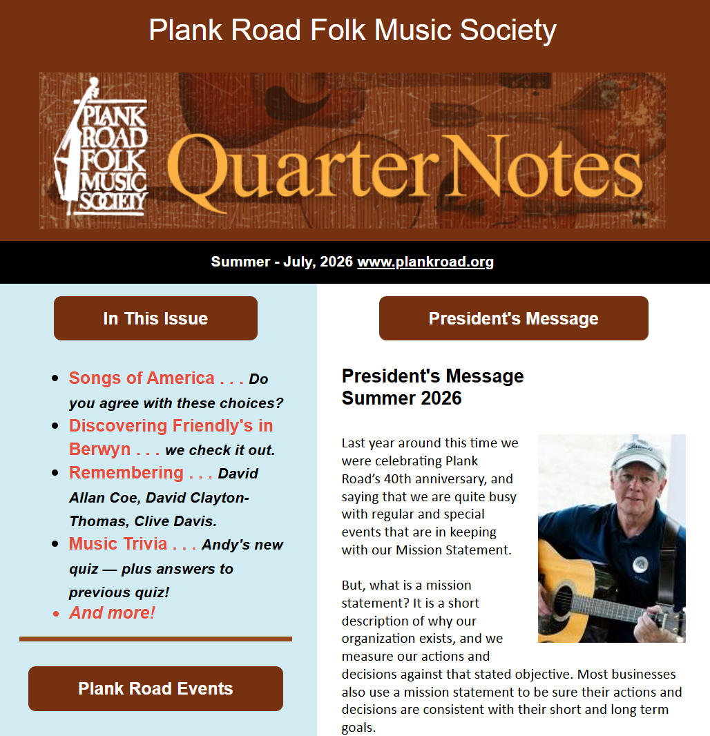 Image of first page of Quarternotes Summer 2026